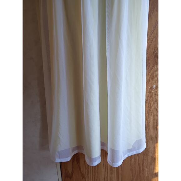 Calvin Klein Yellow Mesh Bow Back Dress XS S Coquette Soft Girl Chiffon Romantic - Picture 9 of 13
